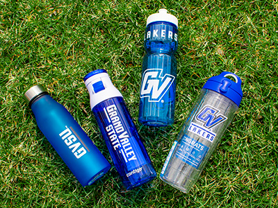 Layout of four GV water bottles.