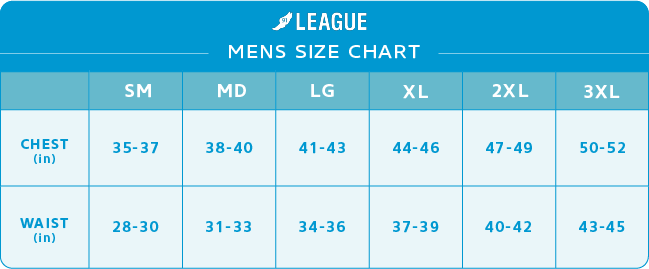 Men's League Sizing
